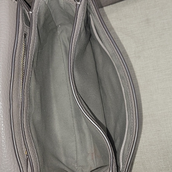 Tory Burch Gray Pebble Leather Flap Front Chain Shoulder Bag - Picture 11 of 16